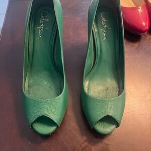 Cole Haan Green Peep Toe with Nike Air